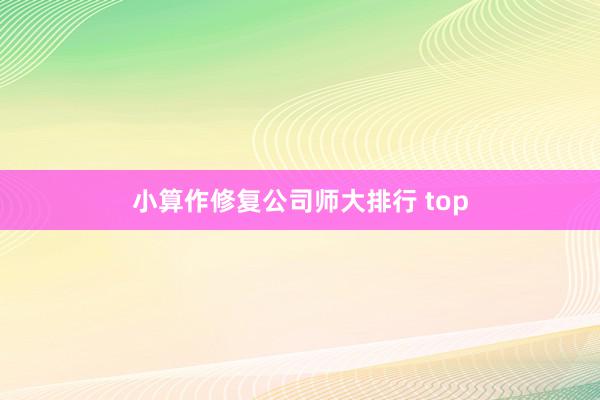 小算作修复公司师大排行 top